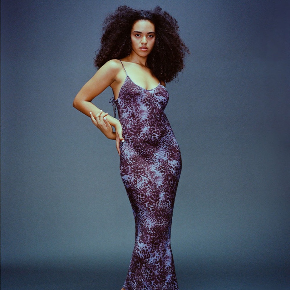 Realization Par dress in The Penelope in the color Purple Leopard
